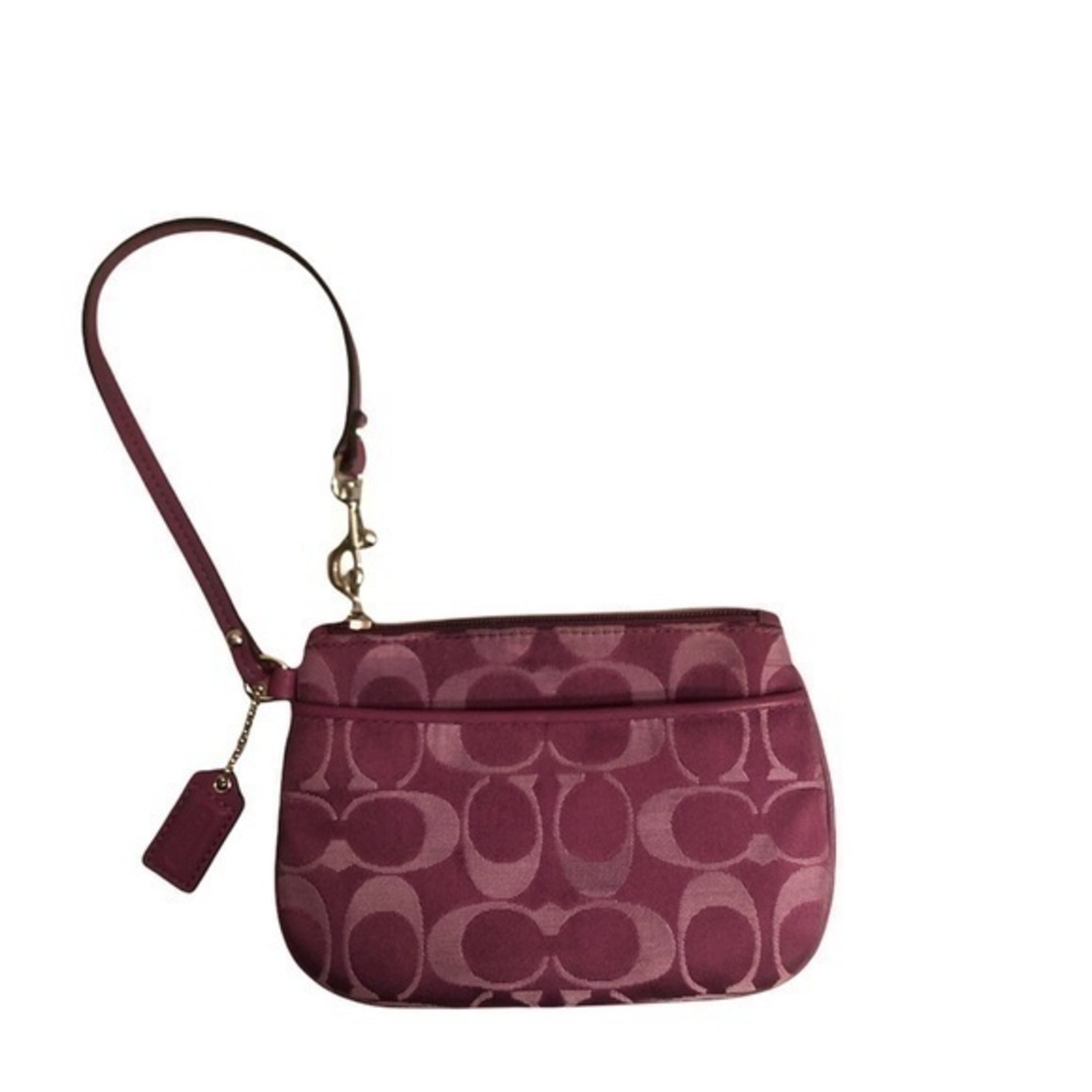 Coach purple signature c wristlet bag